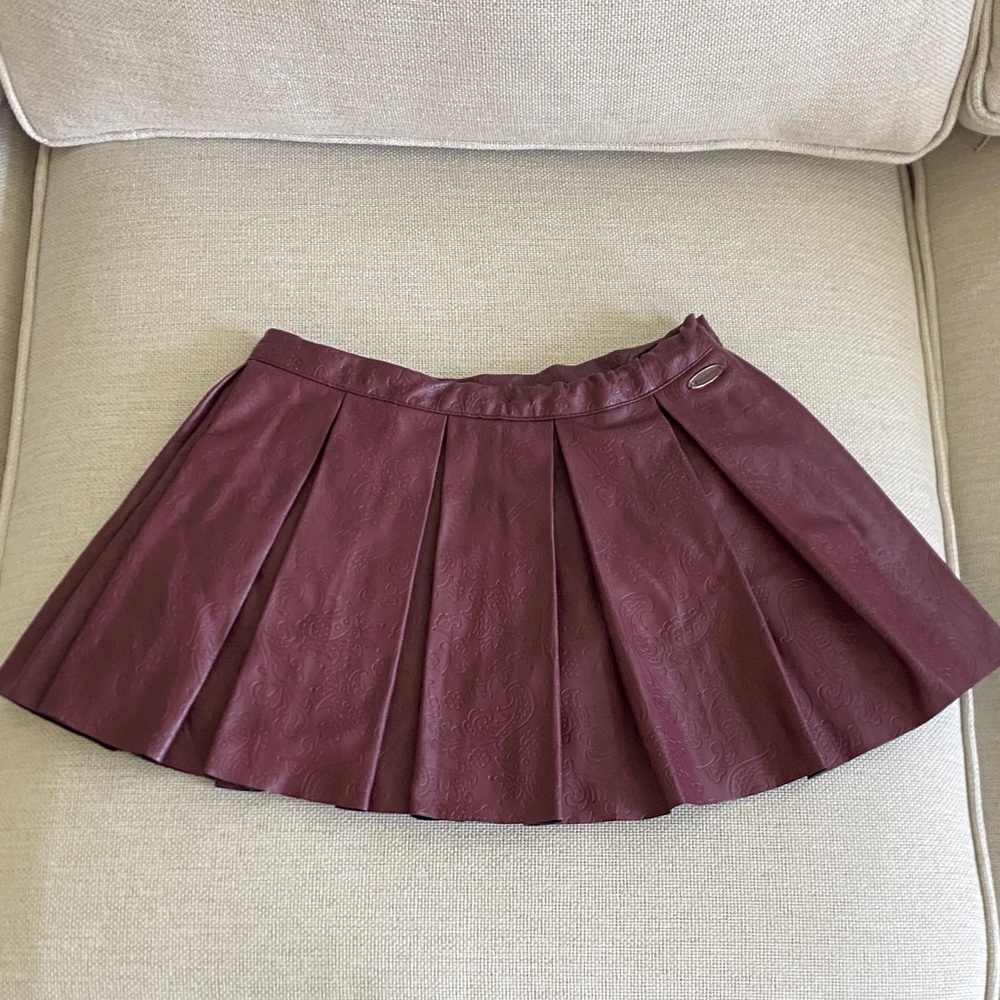 American Girl Plum Faux Leather Skirt - Size 6